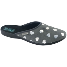 Damtofflor med hjärtan BIO Adanex 27938 Grå