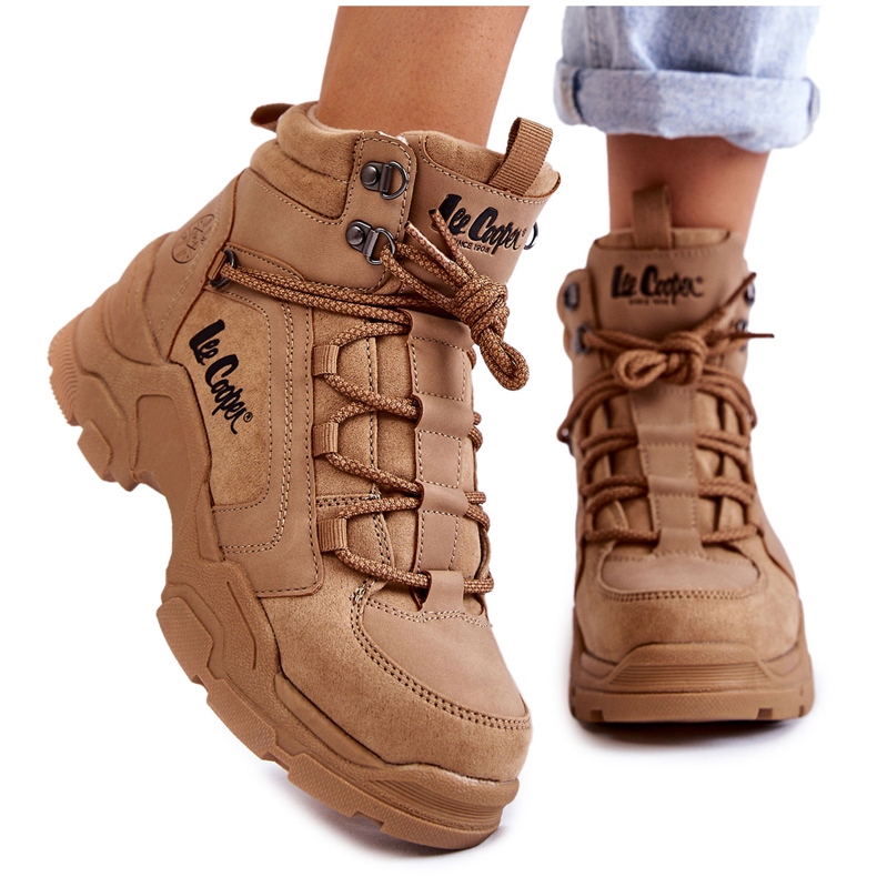 Trekkingskor för kvinnor Trappers Lee Cooper LCJ-22-31-1442 Brun beige