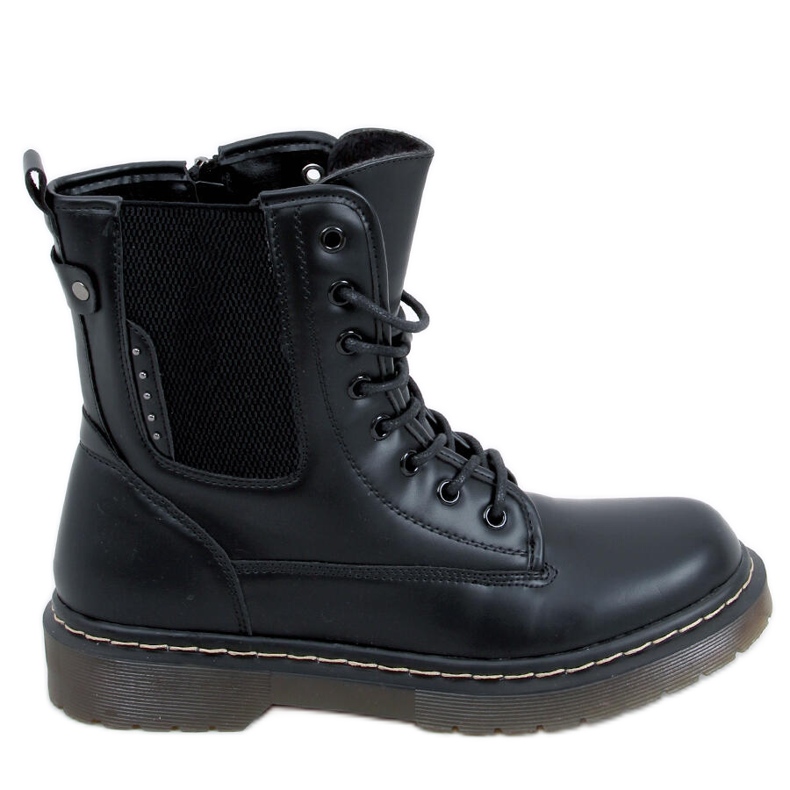Hirst Black Matt bovver boots svart