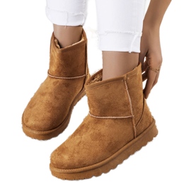 Vago bruna isolerade snöstövlar