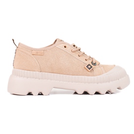 Skinnsneakers för dam Big Star KK274511BE beige