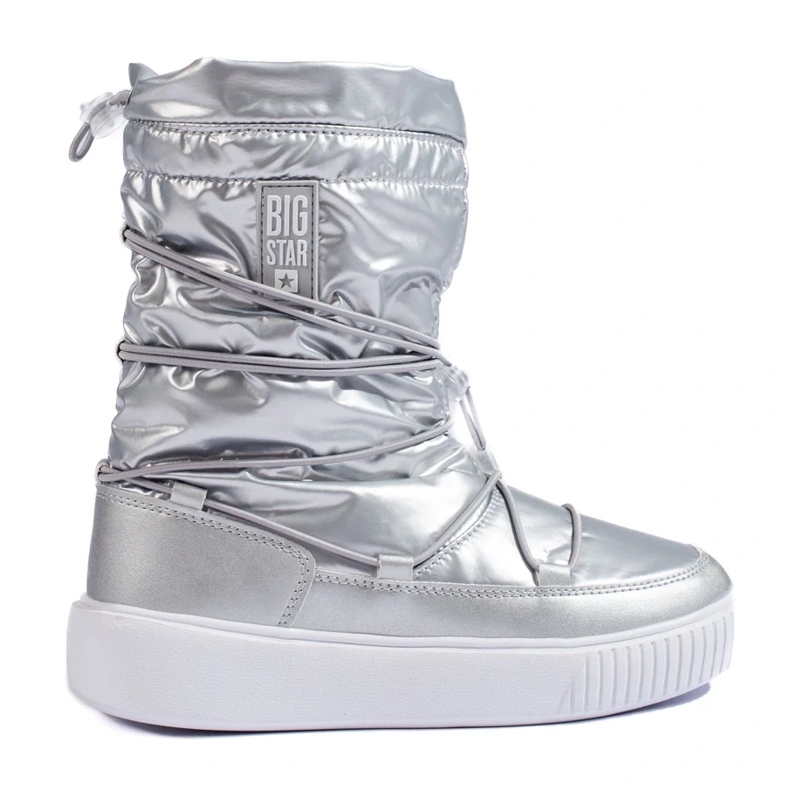 Silverisolerade snöstövlar för kvinnor Big Star KK274195 silver-