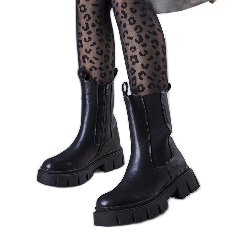 Evento Svarta stövlar på en tjock Kaydence-sula