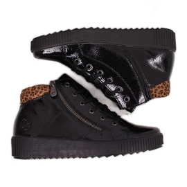 Svartlackerade damstövlar Rieker M6434