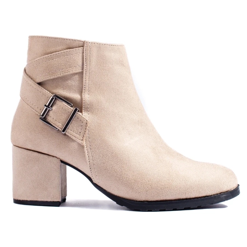 T.Sokolski Stövletter i mocka på Sokolski-stolpen beige