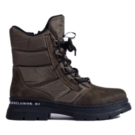 Snöskor med snörning för kvinnor grön