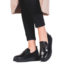 Shelovet-skor i läder svart