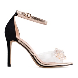 Transparenta, Shelovet dampumps med exponerade fingrar svart