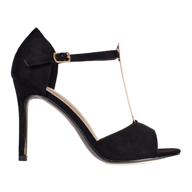 Dampumps i svart mocka med exponerade Shelovet-fingrar