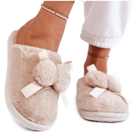 BM Dampälstofflor med pompoms Beige Castello