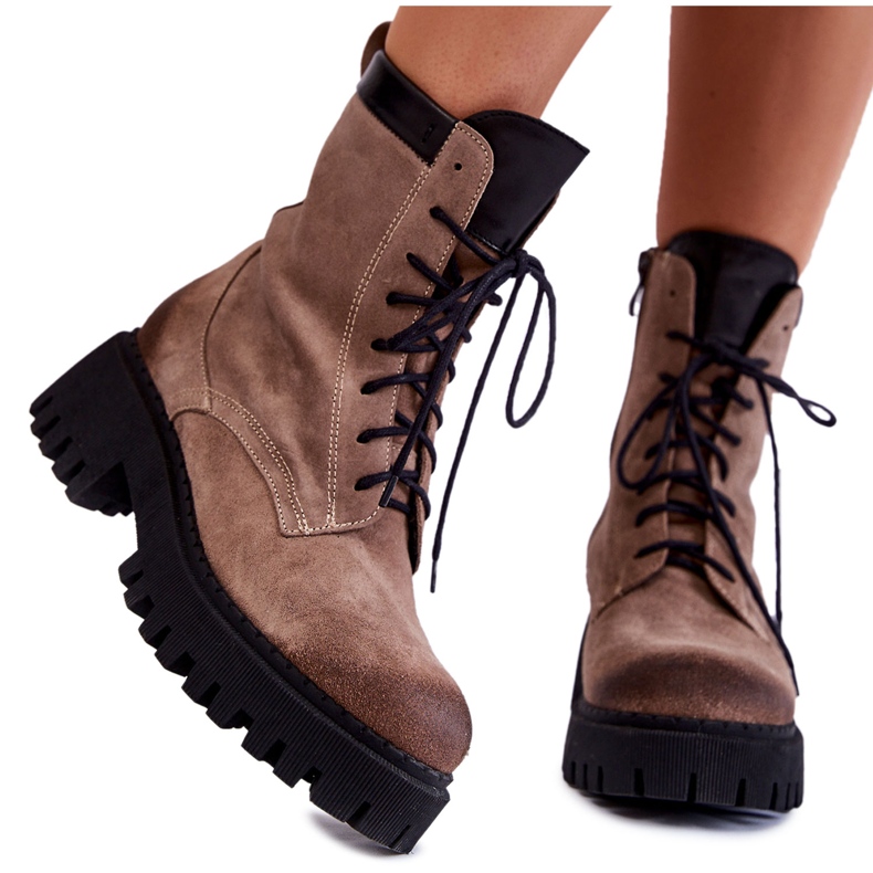 PL5 Klassiska mocka varma stövlar Brun Caima beige