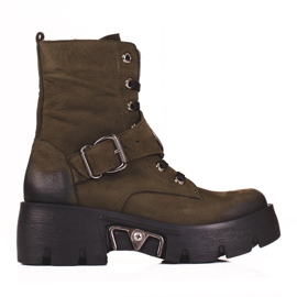 Shelovet-läderarbetare för kvinnor grön