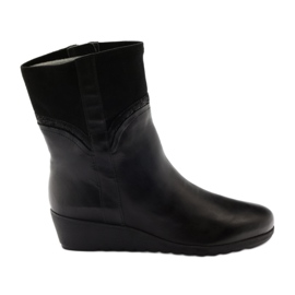Black Boots On Wedge Caprice 25459 svart