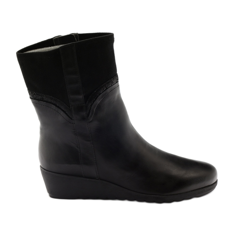 Black Boots On Wedge Caprice 25459 svart