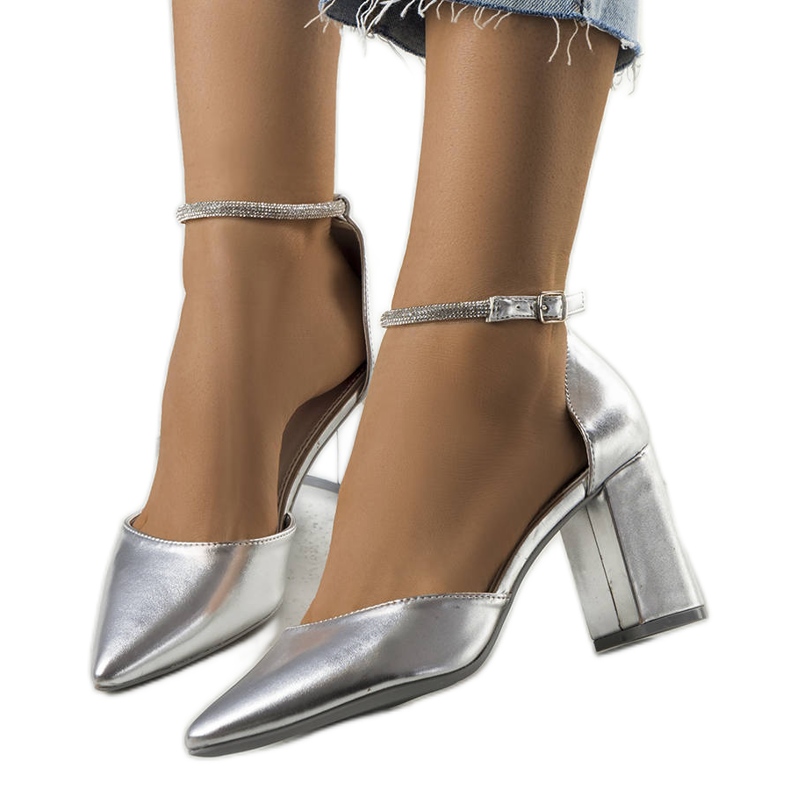 BM Silver pumps med Leighton cubic zirconia silver-