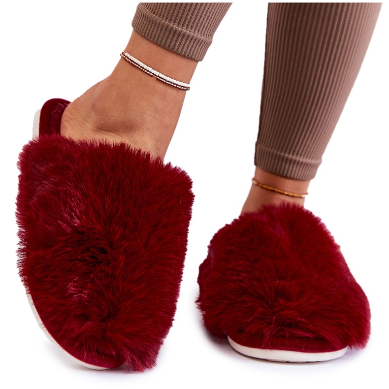 BM Maroon Sheryl pälstofflor för kvinnor röd