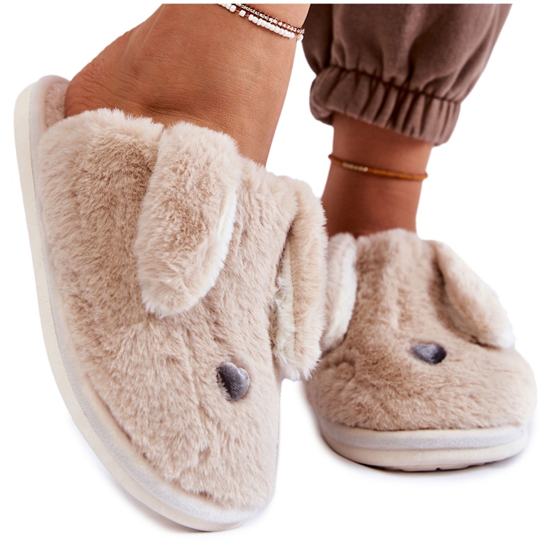 Damtofflor Beige Päls, Tofflor Remmi