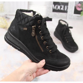 Rieker W RKR567 vattentäta läderisolerade stövlar svart