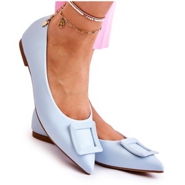 WS1 Läderballerinor med blå Simone Spitz-prydnad