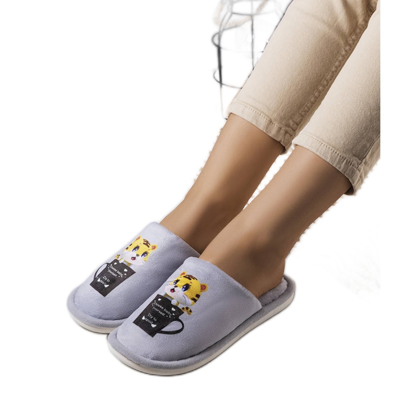 Gråa mjuka Catcup tofflor