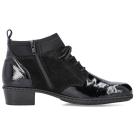 Läderlackade isolerade stövlar Rieker W RKR573 svart