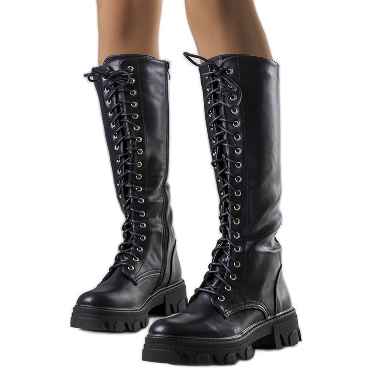 PA1 Svarta varma stövlar med Poris-bindning