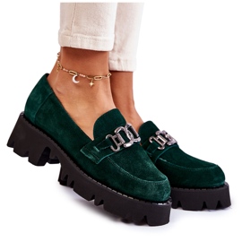 Kvinnors mocka skor med dekoration Laura Messi 2489 Green grön