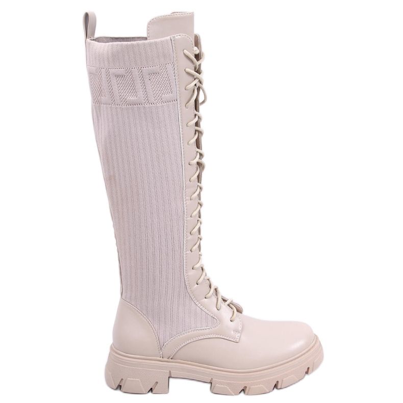 Ridstövlar med flexibel Keyshia Beige ovandel