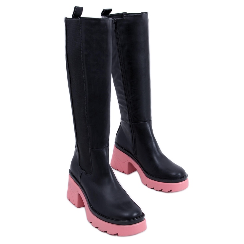 PA1 Stövlar med färgade sulor från Woods BLACK/PEACHPUFF svart