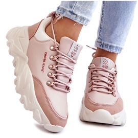 Platform Sneakers för kvinnor Cross Jeans KK2R4072C Nude rosa