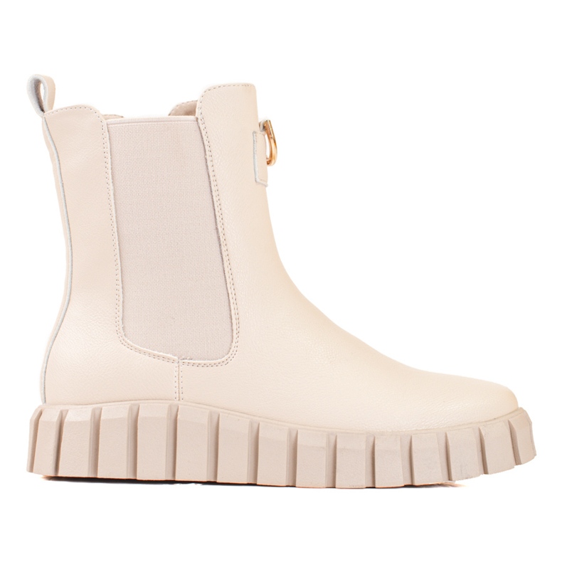 W. Potocki Plattstövlar för kvinnor Potocki beige