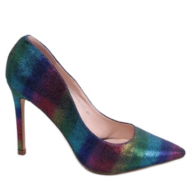 PA1 Halsey Färgglada iriserande pumps för kvinnor purpur blå rosa mångfärgad grön