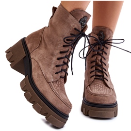 PL5 Warm Trapper Boots för kvinnor i mocka Ljusbrun Rehin beige