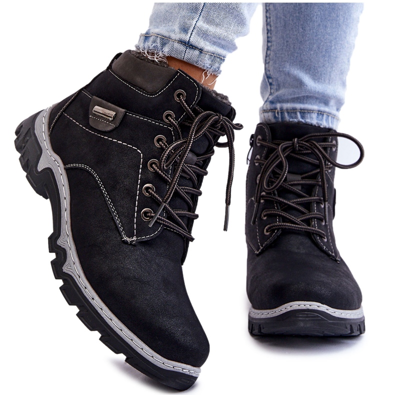 PA1 Dam Trapper Boots Warm Zipper Black Jake svart