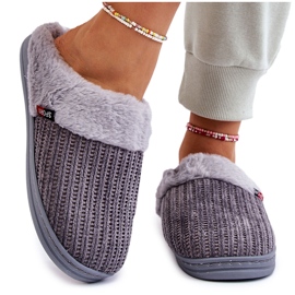 Damisolerade Slip-On Tofflor med Päls Grå Leriss