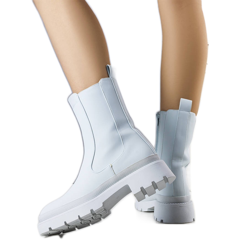 Blå matta isolerade stövlar från Coletta