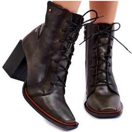 Klassiska snörstövlar i läder Maciejka 05667-09 Grön