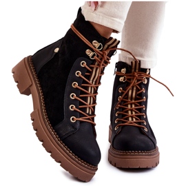 Svart Mocka Trapper Boots Alette
