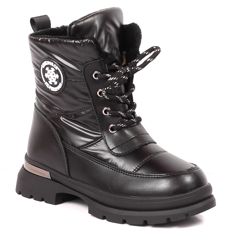 BM Tjejsnöstövlar isolerade med fårull svart Miss