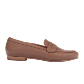 Marco Shoes Loafers med läderdekoration beige