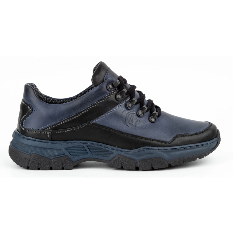 Olivier Herrskor i läder 842MA marinblå