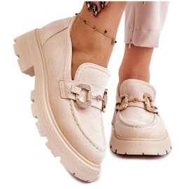 PS1 Platformskor i mocka för kvinnor med beige Deira
