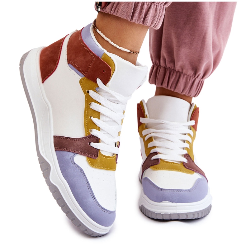 BM Höga sportskor för kvinnor Sneakers Multicolor Rumor vit purpur mångfärgad