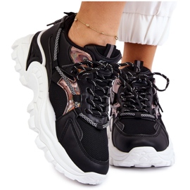 PA1 Damsportskor snörade på plattformen Black Minea svart