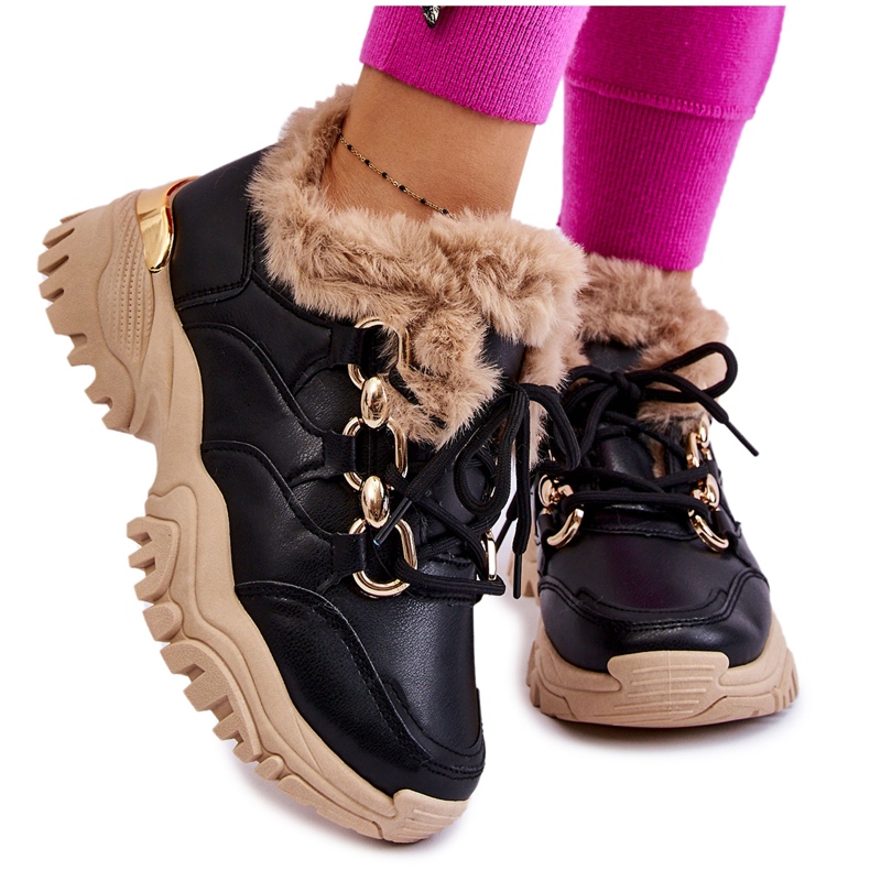 PM1 Damisolerade sportskor Snörning Svart Beige Kerberos