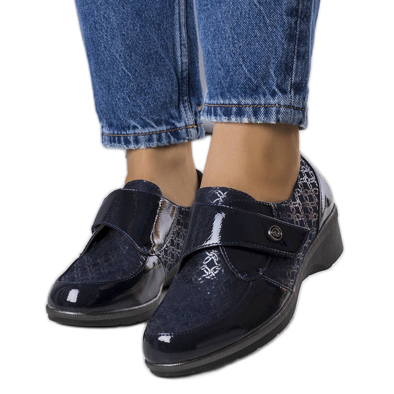 BM Drancy marinblå brogues