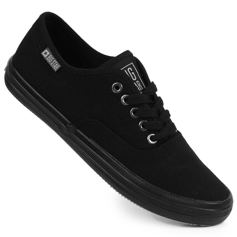 Textilsneakers helt svarta Big Star JJ274261