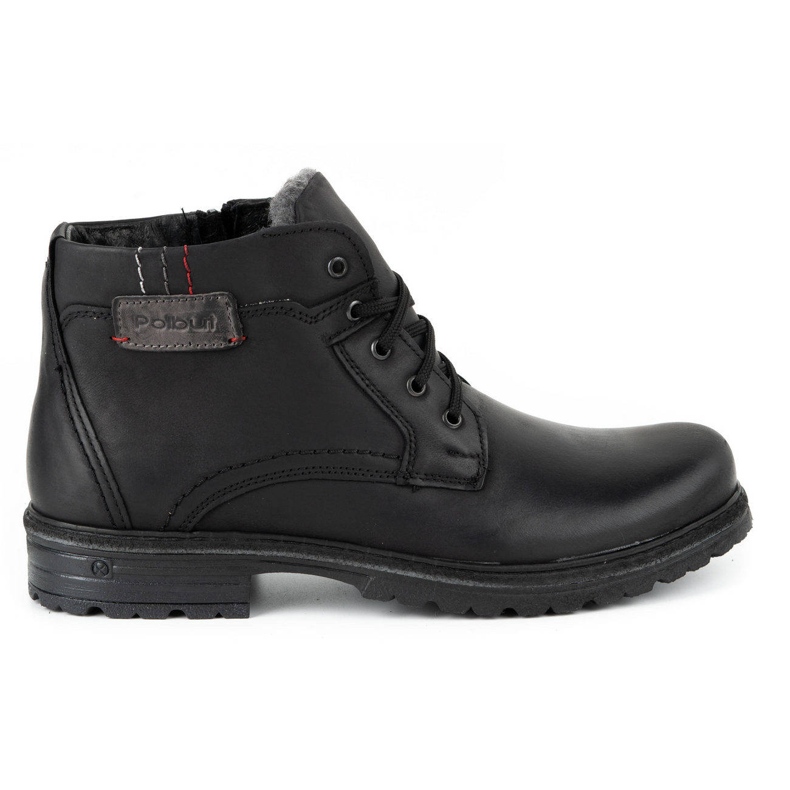 Polbut Herrstövlar i läder J35S svart med grått