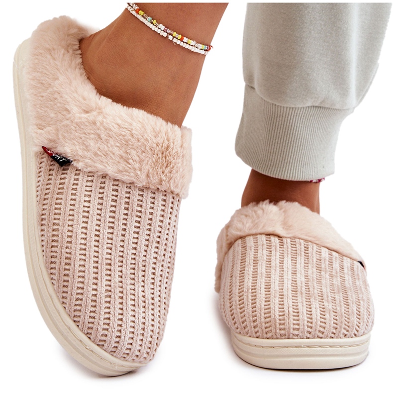 PA1 Damisolerade Slip-On Tofflor med päls Beige Leriss