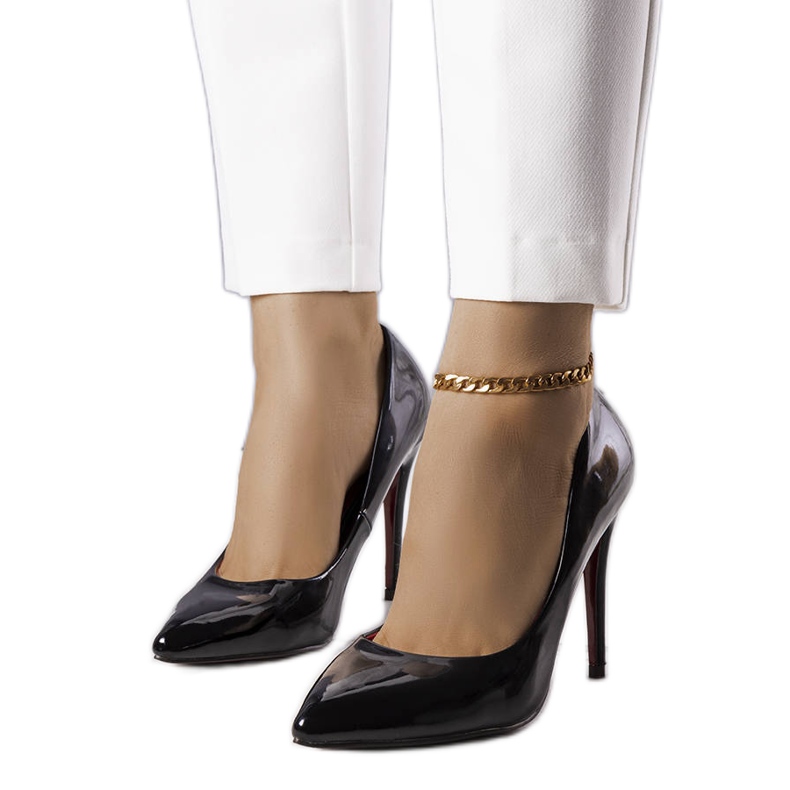 PA1 Zayd svartlackade höga klackar